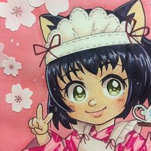 Sakura cat maid. Un proyecto de Ilustración tradicional de Rita Muñoz - 18.04.2022