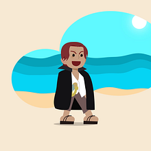 Redhair Shanks Walk Cycle. Animação, Design de personagens, Animação de personagens, e Animação 2D projeto de Sachin Tyagi - 15.04.2022