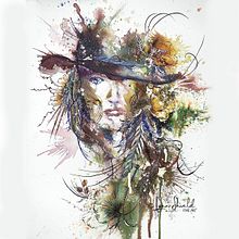 Lynn Shield - My project in Experimental Portraiture with Ink, Tea and Alcohol      . Un proyecto de Pintura, Ilustración tradicional, Dibujo, Dibujo a lápiz y Bellas Artes de Lynn Shield - 19.04.2022