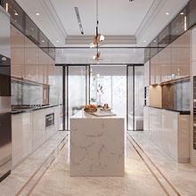 Turbo Kitchen. Un proyecto de Diseño de interiores, Modelado 3D, Arquitectura interior, 3D, Ilustración arquitectónica y Diseño 3D de Ester Campos - 19.04.2022
