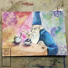 Merlin. Un proyecto de Ilustración tradicional, Pintura, Pintura a la acuarela y Dibujo de Retrato de Brittni Bromley - 20.04.2022