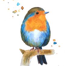 My project for course: Artistic Watercolor Techniques for Illustrating Birds . Ilustrație tradițională, Pictură în acuarelă, Desen realist & Ilustrație naturalistă de Sofia Mesman - 04.20.2022