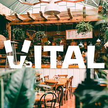 Vital coffee & Food Health (identidade visual). Br, ing, Identit, Graphic Design, Design, and Logo Design project by Dérik Ferreira Lima - 04.20.2022