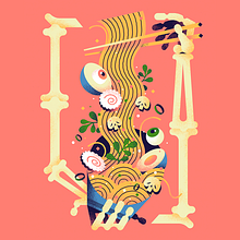 Creepy Ramen NFT. Traditional illustration, and Vector Illustration project by Salmorejo studio - 04.20.2022