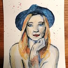 Mein Kursprojekt: Artistische Aquarellporträts (Gina) . Un projet de Beaux Arts, Peinture, Aquarelle , et Dessin de portrait de Ricarda Goertz - 20.04.2022