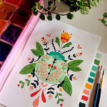 Mi Proyecto del curso: Pintura con gouache: crea ilustraciones poéticas. Ilustração tradicional, Artes plásticas, Pintura, e Pintura guache projeto de Diana Perozo - 20.04.2022