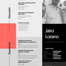 Curriculum. Design project by Jairo Lozano Tique - 04.22.2022
