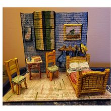 Van Gogh's Bedroom Paper Mache. Un proyecto de Artesanía y Papercraft de Julie Yankovich - 22.04.2022