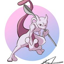 Mewtwo Giant Spoon. Un proyecto de Ilustración tradicional y Diseño de Matheus Vitor Rodrigues Silverio - 24.04.2022