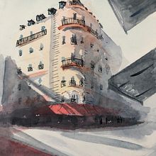 Mon projet du cours : Dessin architectural à l’aquarelle et à l’encre. Sketching, Drawing, Watercolor Painting, Architectural Illustration, Sketchbook & Ink Illustration project by Maria Martin - 04.24.2022