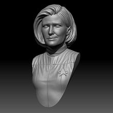 Captain Kathryn Janeway. 3D, Fine Arts, Sculpture, To, Design, Film, 3D Modeling, Art To, s, and Game Design project by Eduard Pérez Delgado - 04.25.2022