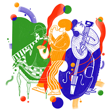 Jazz in da House. Un progetto di Illustrazione tradizionale e Design editoriale di Leidy Muñoz - 02.05.2019