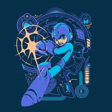 Estampa Capcom - Megaman Oficial. Traditional illustration, and Costume Design project by Ilustrata - 11.14.2021