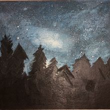 cielo en el bosque Ein Projekt aus dem Bereich Traditionelle Illustration, Aquarellmalerei, Malerei mit Acr und l von Anais Hernandez - 28.04.2022