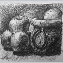 Dibujo Cross Hatching. Bodegón.. Drawing, Artistic Drawing, Figure Drawing, and Sketching project by Juan Morales - 01.01.2020