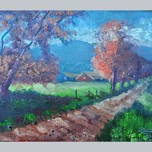 Pintura Paisaje al óleo. Oil Painting, Decorative Painting, and Traditional illustration project by Juan Morales - 01.06.2022