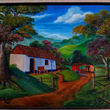 Pintura Paisaje Típico al óleo. Oil Painting, Decorative Painting, L, and scape Architecture project by Juan Morales - 10.05.2015