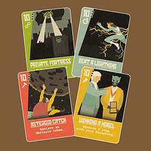 Retro Superhero Card Game. Projekt z dziedziny Design, Trad, c, jna ilustracja, Projektowanie graficzne, Ilustracja c i frowa użytkownika Mindclash - 30.04.2022