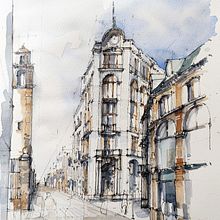 Mi Proyecto del curso: Sketching arquitectónico para ilustraciones urbanas. Projekt z dziedziny Design, Trad, c, jna ilustracja, Sketching,  R, sunek architektoniczn i Sketchbook użytkownika Arturo Gutiérrez - 30.04.2022
