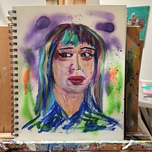 Mi Proyecto del curso: Retrato experimental: fusiona óleo, acrílico y pintura en spray  Ein Projekt aus dem Bereich Bildende Künste, Malerei, Malerei mit Acr, l und Ölmalerei von segarra_pedro - 30.04.2022