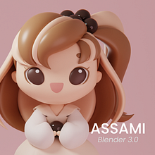 My project for course: Kawaii Character Creation in 3D with Blender . Projekt z dziedziny Trad, c, jna ilustracja, Projektowanie postaci, Ilustracja c, frowa,  Modelowanie 3D i Manga użytkownika Lavina Flores - 01.05.2022