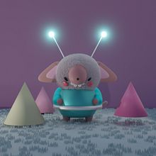 Mi Proyecto del curso: Creación de personajes kawaii en 3D con Blender . Projekt z dziedziny Trad, c, jna ilustracja, Projektowanie postaci, Ilustracja c, frowa,  Modelowanie 3D i Manga użytkownika guiwi - 30.04.2022