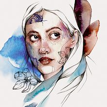 Mon projet du cours : Portrait illustré à l’aquarelle. Projekt z dziedziny Trad, c, jna ilustracja,  Sztuki piękne,  Malarstwo,  R, sunek, Malowanie akwarelą, Portret,  R, sunek art, st i czn użytkownika marioncreaqua - 05.05.2022