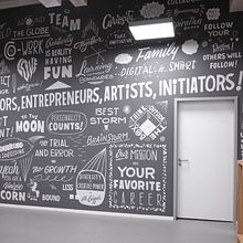 Handlettering on a wall for BTK School for Art and Design. Painting, Writing, Lettering, Acr, and lic Painting project by Otto Baum - 06.18.2016