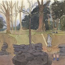 An Afternoon at Chatsworth gardens, work in progress. . Un progetto di Illustrazione infantile e Illustrazione tradizionale di Samuel Rignall - 07.05.2022