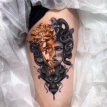 Process of Medusa tattoo. Tattoo Design project by Olie Siiz - 05.08.2022