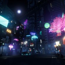 Game Environment Design: Cyberpunk Scenes with Unreal Engine. Un progetto di 3D, Animazione, Animazione 3D, Videogiochi, Progettazione di videogiochi, Direzione artistica e Sviluppo di videogiochi di Deveashwar K R - 07.05.2022