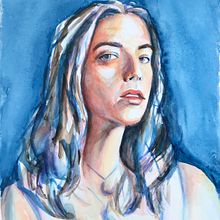 My project for course: Artistic Portrait with Watercolors. Fine Arts, Painting, Watercolor Painting, and Portrait Drawing project by Petra Schiffarth - 05.08.2022