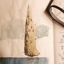 cattedrale del mare_2019 Ein Projekt aus dem Bereich Traditionelle Illustration, Artistische Zeichnung, Bleistiftzeichnung, Zeichnen mit Buntstiften, Aquarellmalerei, Gouachemalerei, Sketchbook, Architektur, Bildende Künste, Malerei, Kalligrafie, Zeichnung und Kreativität von Claudio Patanè - 10.05.2022