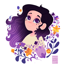 Meu projeto do curso: Retrato ilustrado com elementos botânicos. Traditional illustration, Digital Illustration, Botanical Illustration, and Digital Drawing project by Bruna Dorneles - 05.11.2022