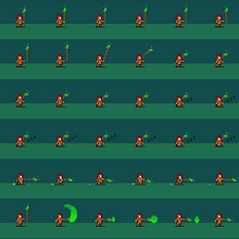 Meu projeto do curso: Animação de personagens em pixel art para videogames. Character Animation, Video Games, Pixel Art, and Game Development project by Rafael Fernandes Silva - 05.11.2022