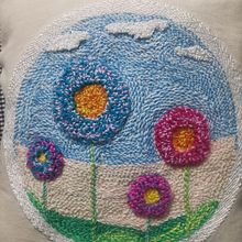 Mi proyecto del curso: Bordado XL con aguja mágica. Un projet de Broderie, Décoration, Punch needle , et Design textile de Diana Marin - 12.05.2022