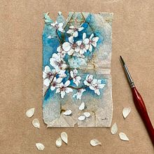 Watercolor and Gouache on Used Tea Bags. Traditional illustration, Arts, Crafts, Fine Arts, Painting, Sketching, and Watercolor Painting project by Ruby Silvious - 05.12.2022