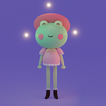 My project for course: Kawaii Character Creation in 3D with Blender . Projekt z dziedziny Trad, c, jna ilustracja, Projektowanie postaci, Ilustracja c, frowa,  Modelowanie 3D i Manga użytkownika Cristina Teşu - 13.05.2022