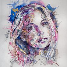 Mein Kursprojekt: Experimentelle Porträts mit Tinte, Tee und Alkohol. Un projet de Beaux Arts, Peinture, Dessin et Illustration à l'encre de Christoph Speck - 14.05.2022