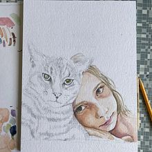 My project for course: Watercolor Portrait from a Photo. Projekt z dziedziny Trad, c, jna ilustracja, Malowanie akwarelą i Portret użytkownika kackelabacken35 - 15.05.2022