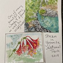 My project for course: Watercolor Travel Journal for Yosemite. Un progetto di Illustrazione tradizionale, Pittura ad acquerello, Illustrazione architettonica e Sketchbook di Patricia Czichos - 17.05.2022
