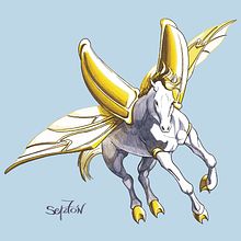 Pegaso. Een project van Traditionele illustratie, Ontwerp van personages,  Creativiteit, Tekening met potlood,  Tekening, Digitale illustratie,  Artistieke tekening, Digitale tekening y  Digitaal schilderij van septon - 17.05.2022