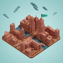 Wooden cities stock designs. Design, 3D, 3D Modeling, 3D Design, and Digital Design project by Jose Damian Orozco Borrego - 05.18.2022