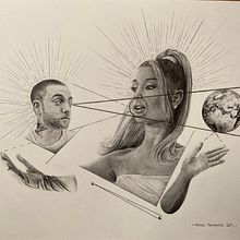 Mac Miller and Arianna Grande geometric portraiture Ein Projekt aus dem Bereich Porträtzeichnung von Miguel Talamantes - 19.05.2022
