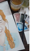 Mi proyecto del curso: Retrato en acuarela a partir de una fotografía. Un proyecto de Ilustración tradicional, Pintura a la acuarela, Dibujo de Retrato y Diseño de senoritalinda21 - 08.02.2022