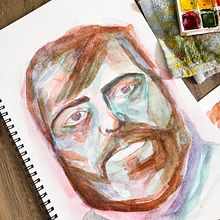 My project for course: Artistic Portrait with Watercolors. Un projet de Beaux Arts, Peinture, Aquarelle , et Dessin de portrait de v_kostaki - 15.05.2022