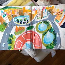 My project for course: Pictorial Sketchbook with Gouache Ein Projekt aus dem Bereich Traditionelle Illustration, Skizzenentwurf, Zeichnung, Architektonische Illustration, Sketchbook und Gouachemalerei von zoeybaloey - 19.05.2022