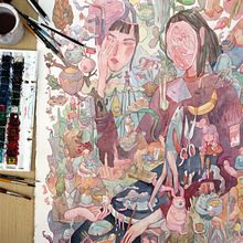 The Lockdown Project. Watercolor Painting, Concept Art, and Traditional illustration project by Marija Tiurina - 05.20.2022