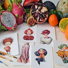 Fruit avd Veg as Characters Ein Projekt aus dem Bereich Design von Figuren, Aquarellmalerei und Traditionelle Illustration von Marija Tiurina - 20.05.2022