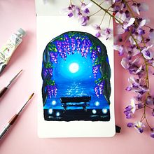 My project for course: Painting Atmospheric Landscapes with Gouache. Traditional illustration, Painting, and Gouache Painting project by Irene - 05.20.2022